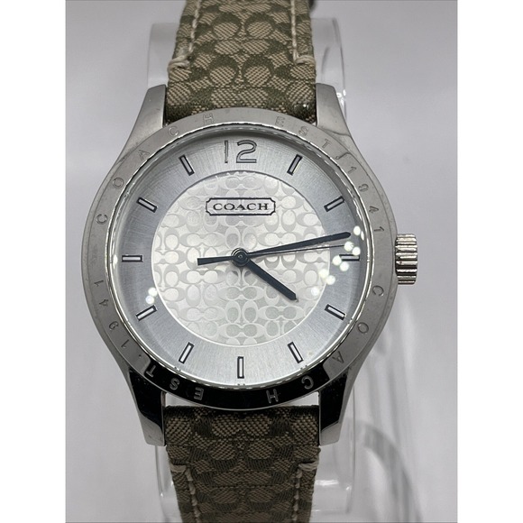 Coach Maddy Women's Watch Classic Signature Strap 37mm Case- New Battery - Picture 1 of 9